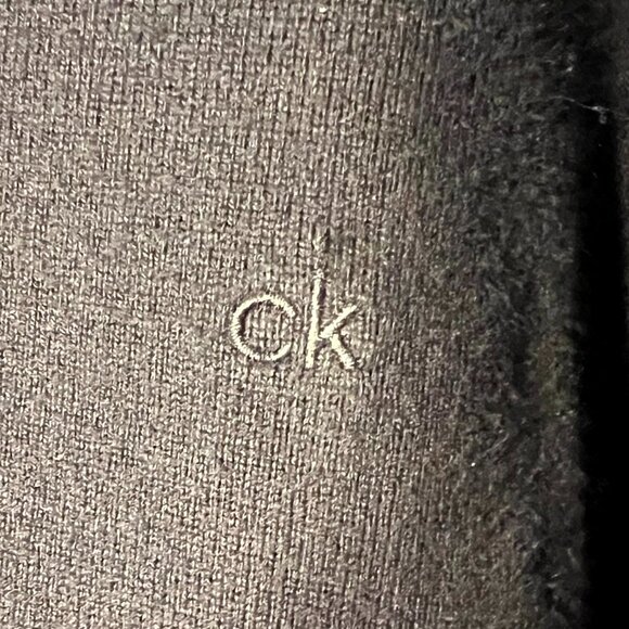 Calvin Klein Black Quarter-Zip Mock-Neck Sweater w Monogram SZ Lrg - Picture 3 of 7
